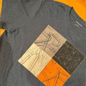 Banana Republic bicycle T shirt top graphic engineer bike race men’s teen tee S